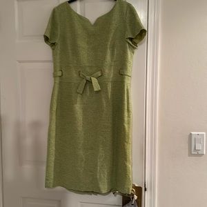 Talbots Lime Green Retro  Dress 12 petite